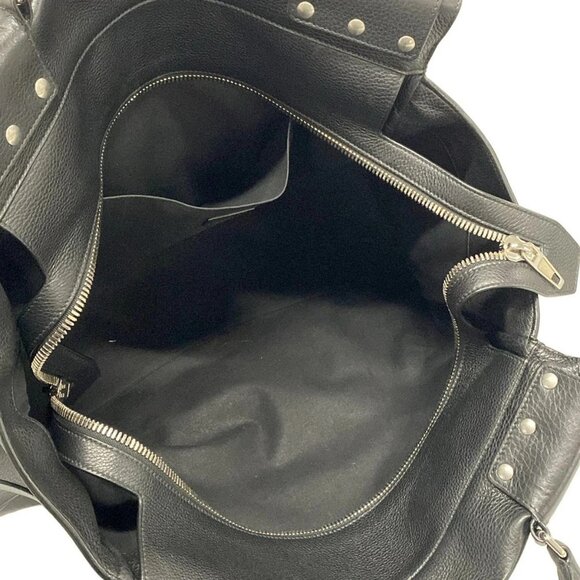 Auth BALENCIAGA waist large shopper bag 702082 Black Leather Handbag - Picture 15 of 16